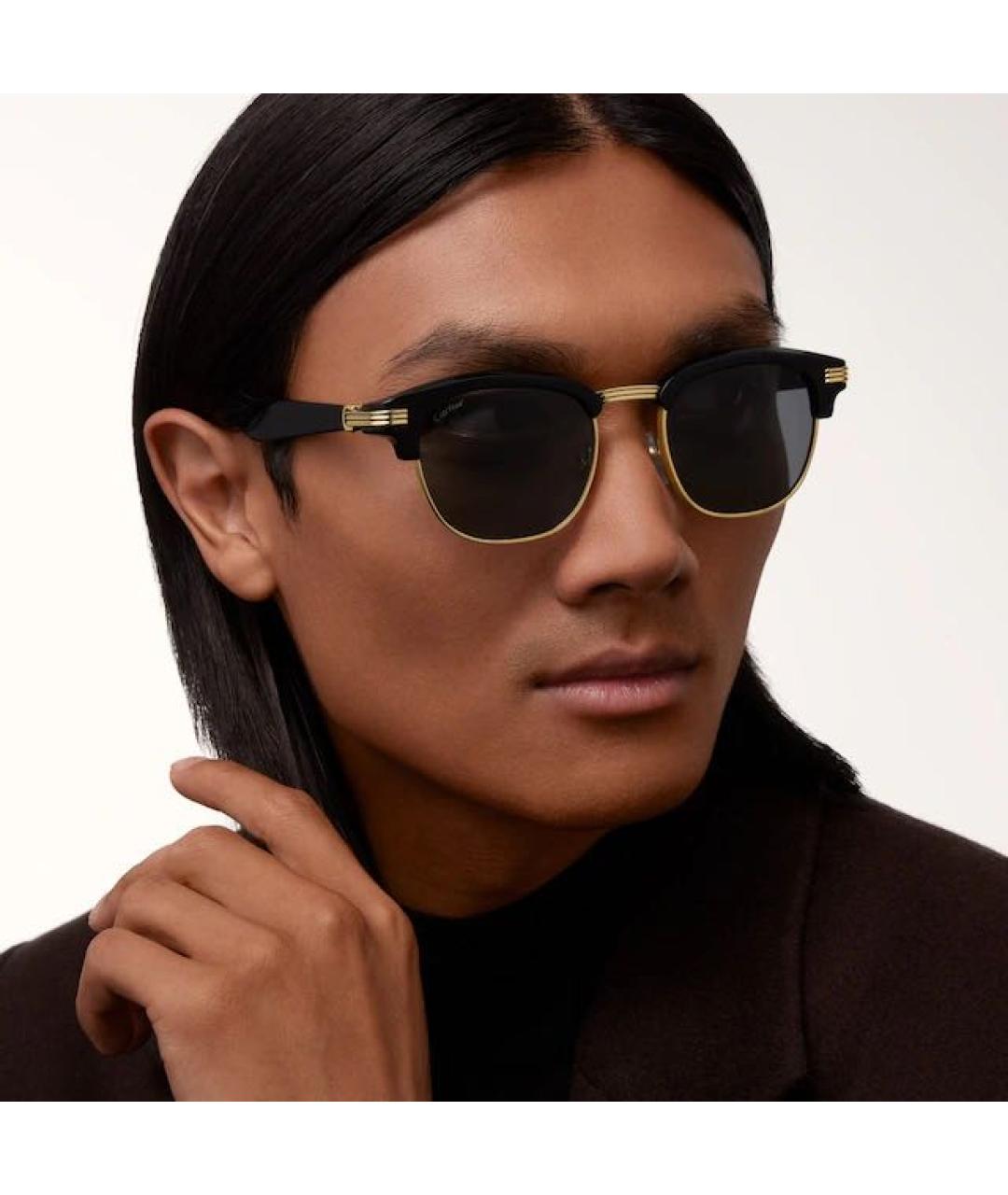 CARTIER Золотые пластиковые солнцезащитные очки, фото 4