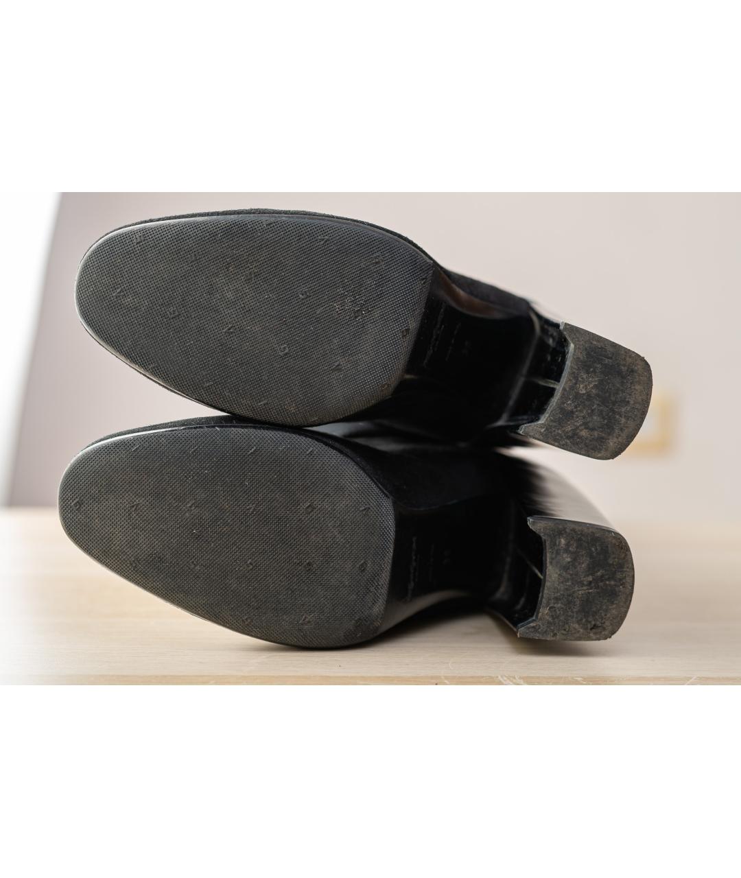 SAINT LAURENT Черные замшевые сапоги, фото 5