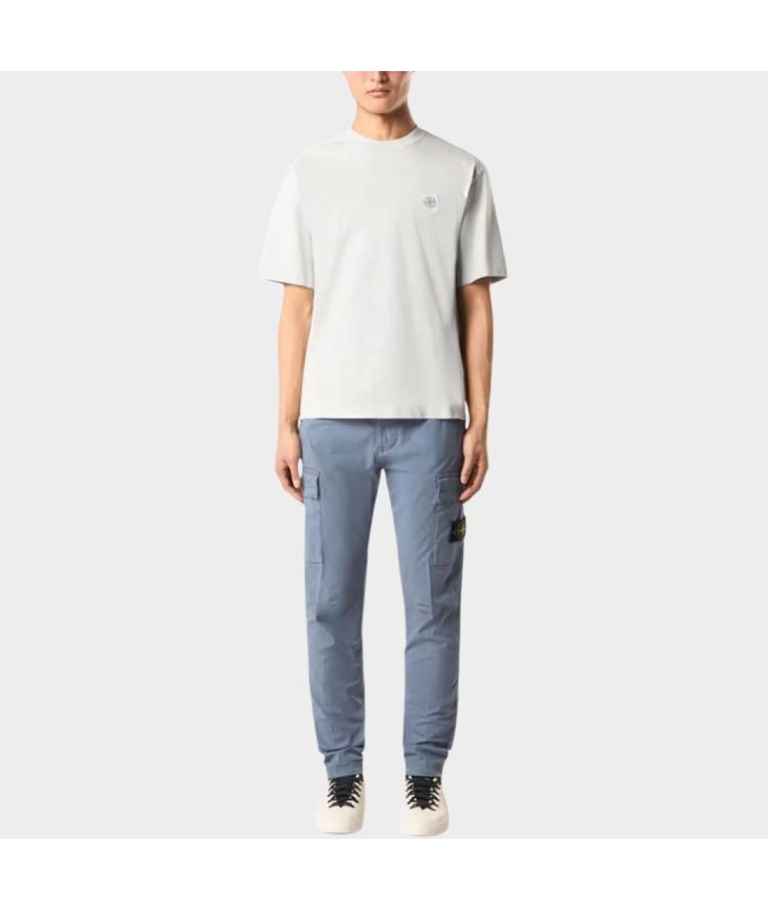 STONE ISLAND Серая хлопковая футболка, фото 2