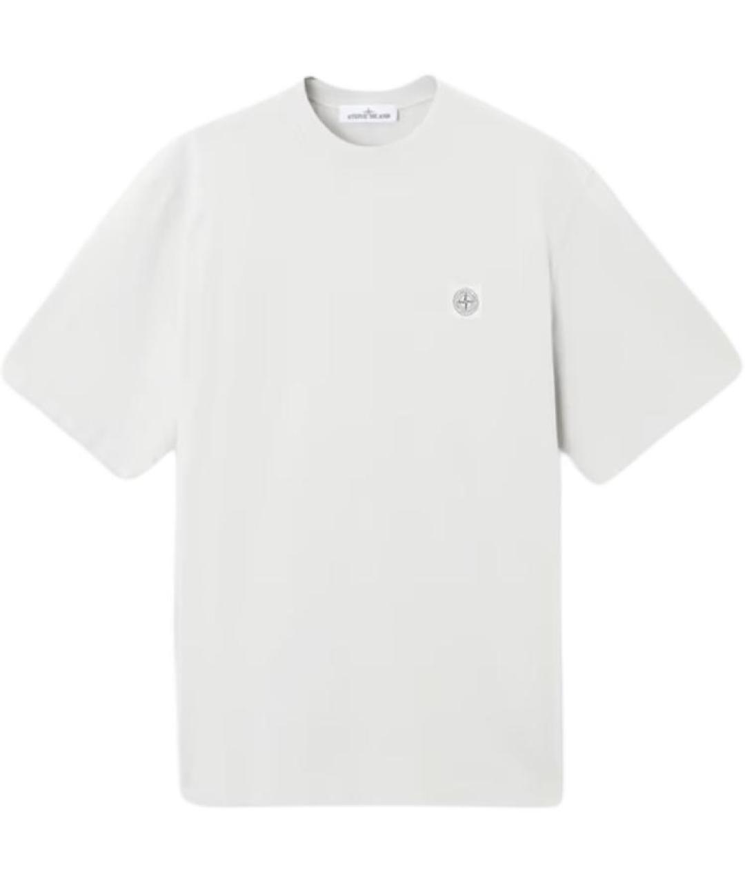 STONE ISLAND Серая хлопковая футболка, фото 1