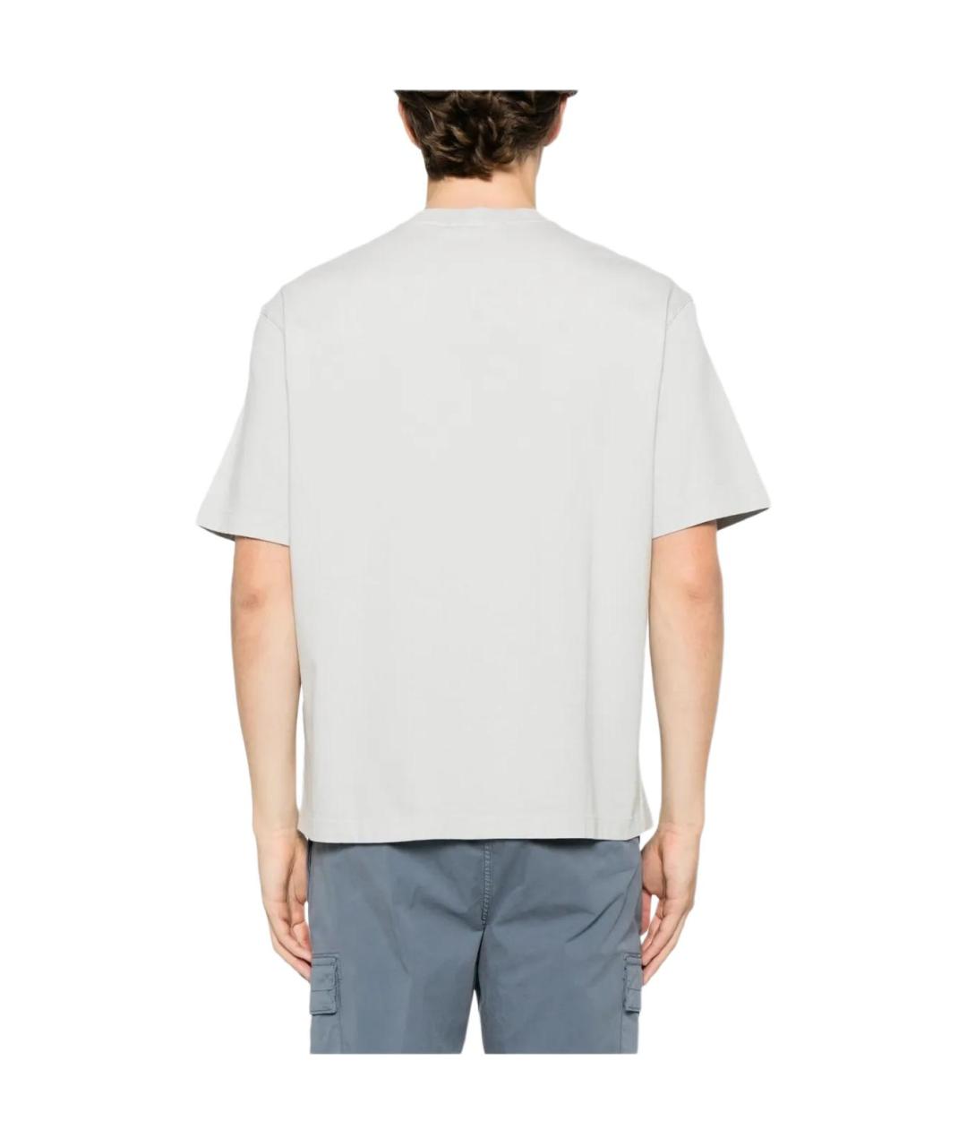 STONE ISLAND Серая хлопковая футболка, фото 4