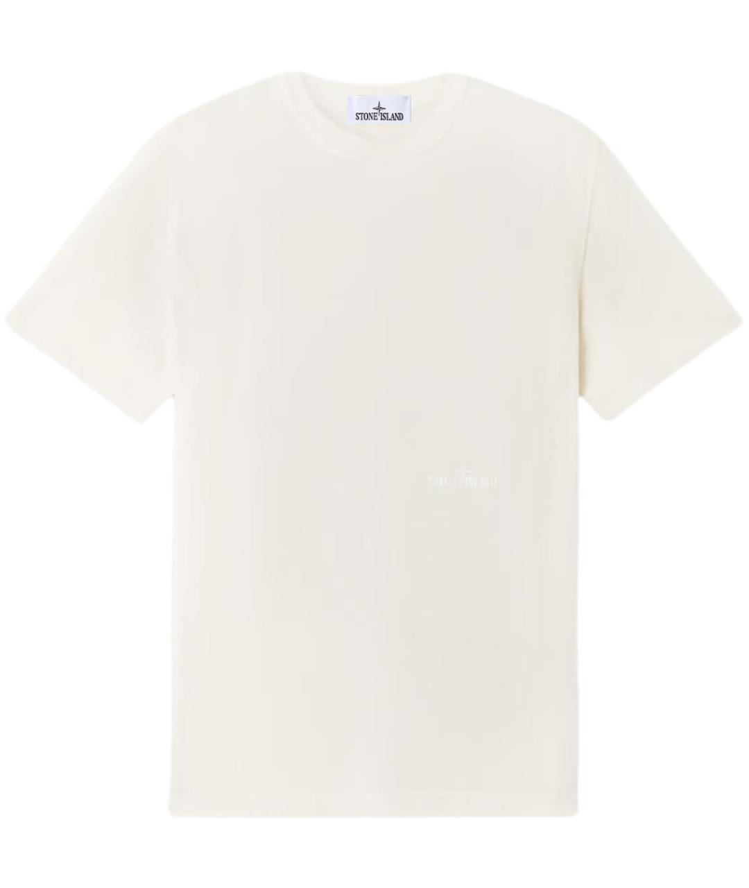 STONE ISLAND Бежевая хлопковая футболка, фото 1