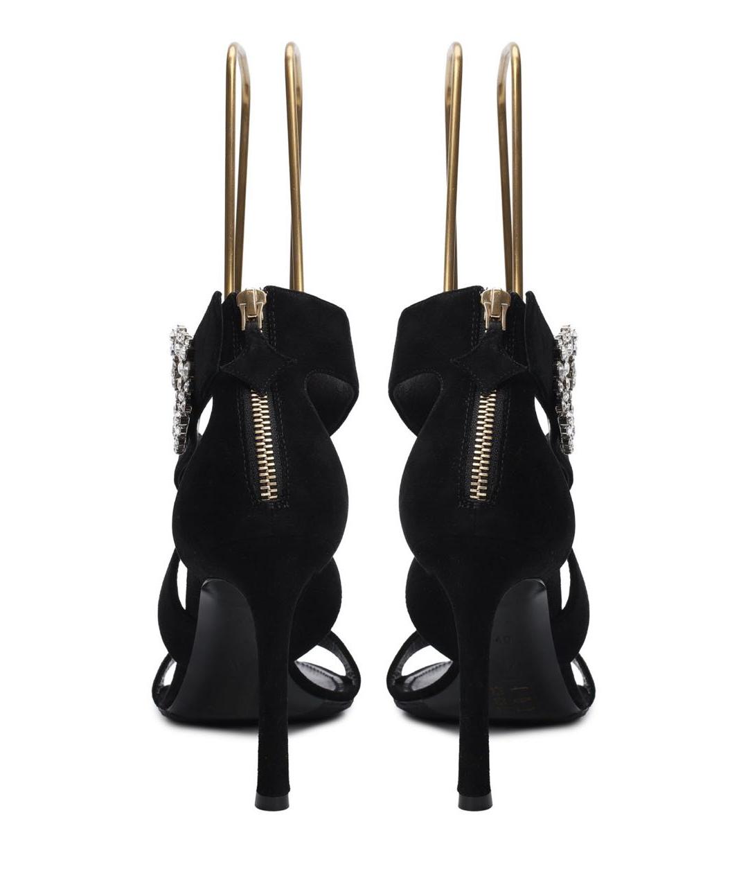 LOUIS VUITTON Черные замшевые босоножки, фото 4