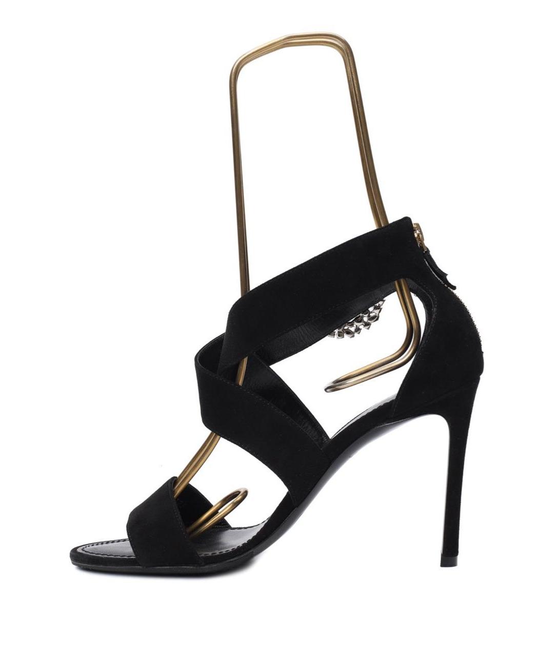 LOUIS VUITTON Черные замшевые босоножки, фото 6