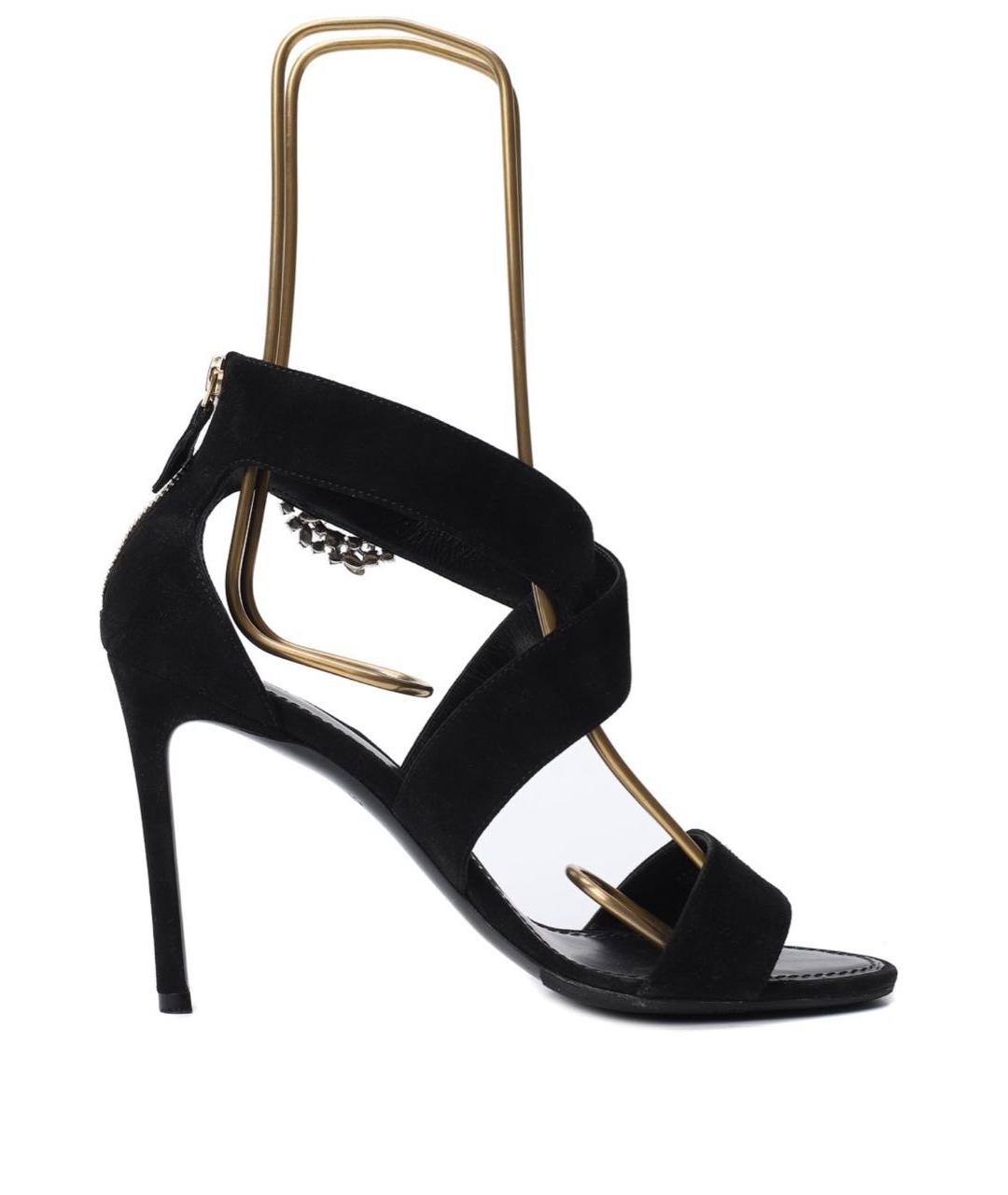 LOUIS VUITTON Черные замшевые босоножки, фото 5