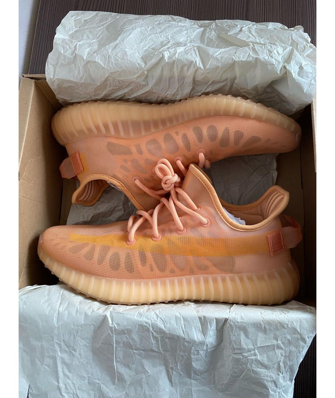 ADIDAS YEEZY Оранжевое текстильные низкие кроссовки / кеды, фото 2