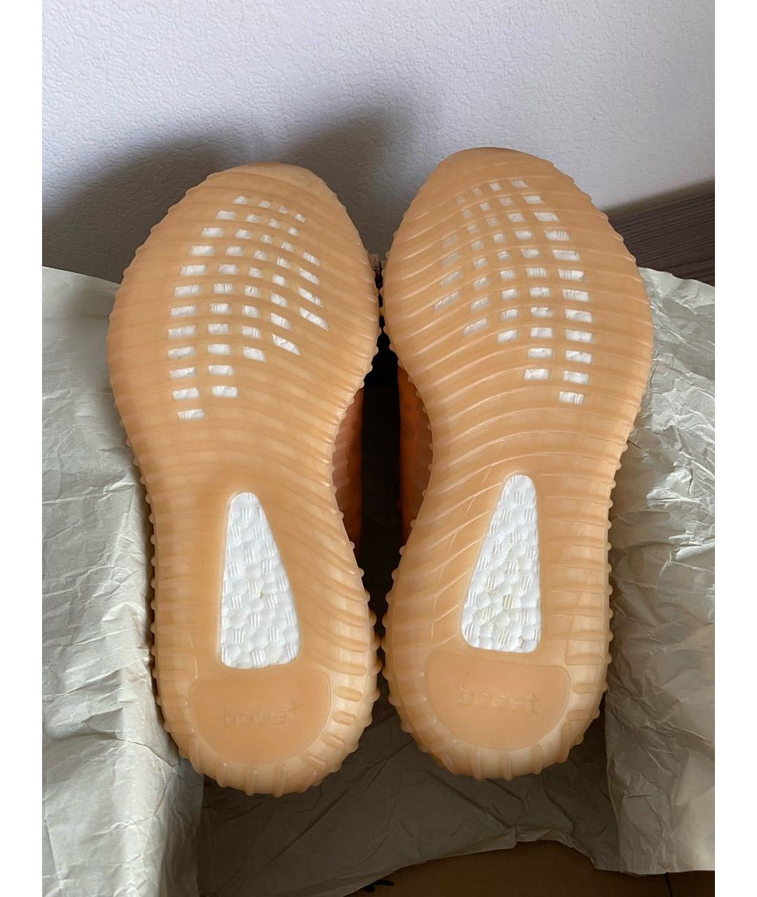 ADIDAS YEEZY Оранжевое текстильные низкие кроссовки / кеды, фото 5