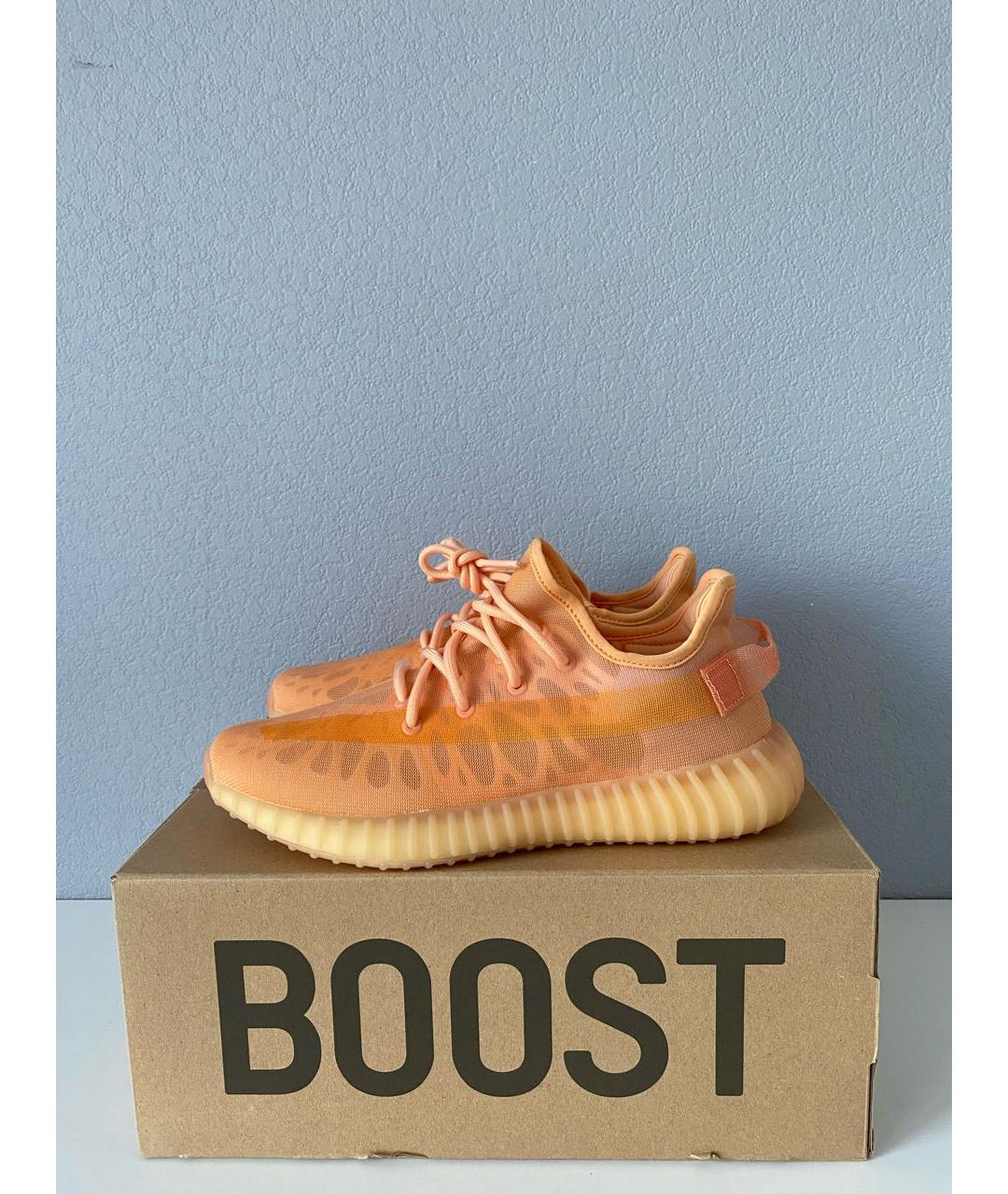 ADIDAS YEEZY Оранжевое текстильные низкие кроссовки / кеды, фото 3