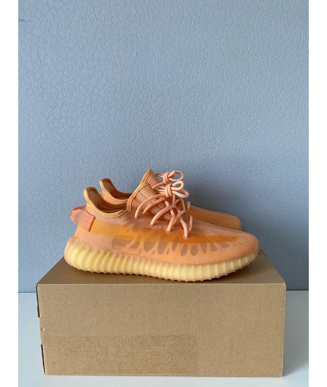 ADIDAS YEEZY Оранжевое текстильные низкие кроссовки / кеды, фото 4