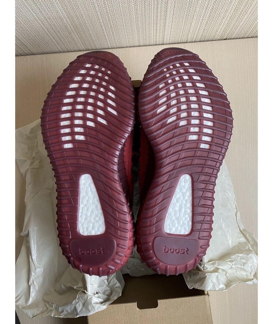 ADIDAS YEEZY Красные текстильные низкие кроссовки / кеды, фото 6