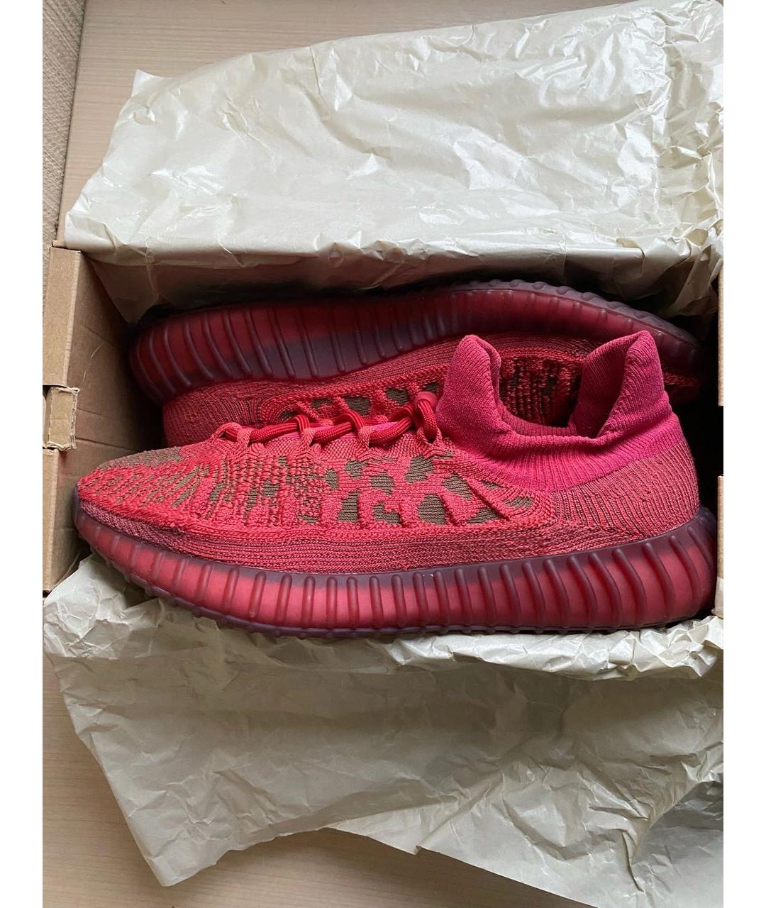 ADIDAS YEEZY Красные текстильные низкие кроссовки / кеды, фото 2