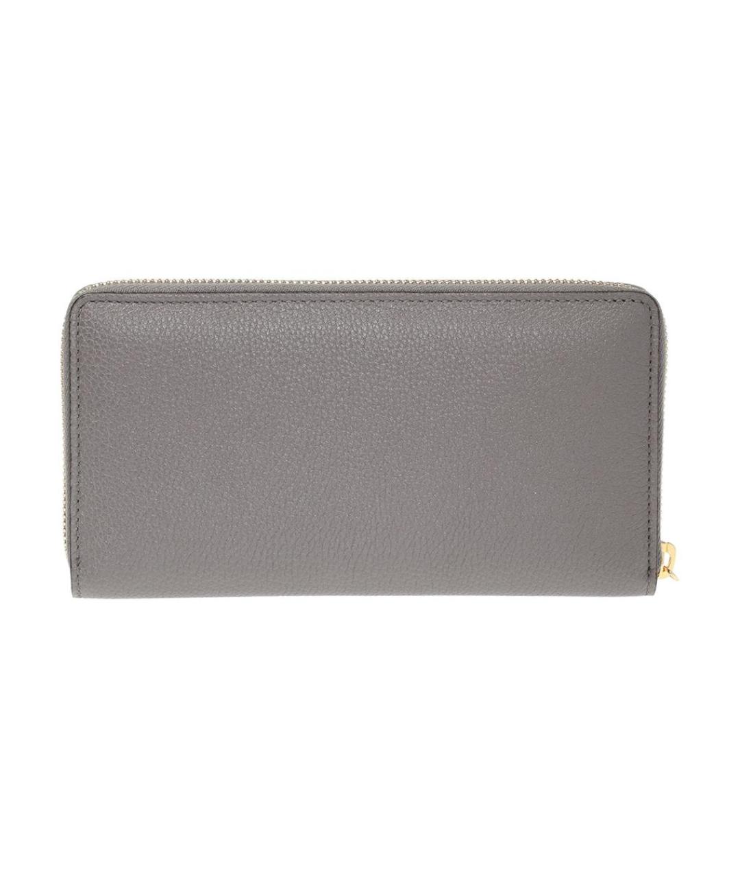 GUCCI Серый кожаный кошелек, фото 3