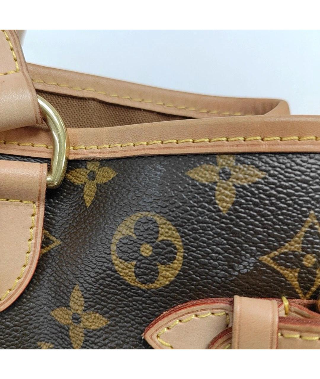 LOUIS VUITTON Коричневая кожаная сумка тоут, фото 7