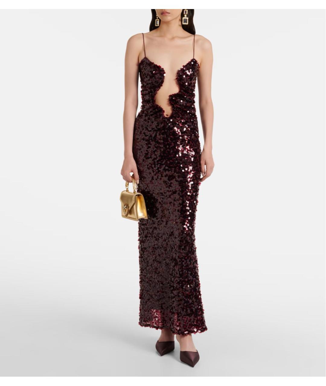 CHRISTOPHER ESBER Бордовое полиэстеровое вечернее платье, фото 2