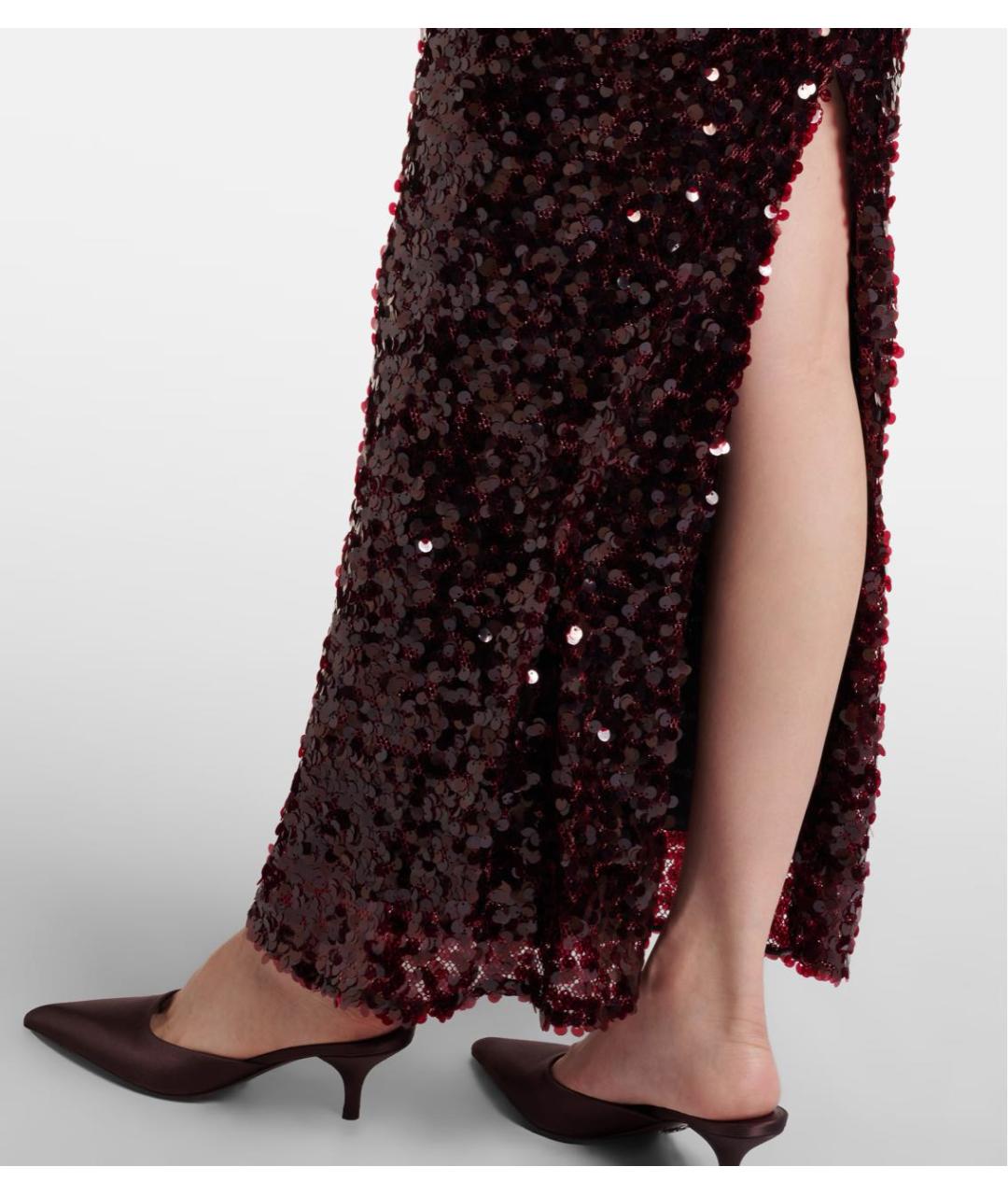 CHRISTOPHER ESBER Бордовое полиэстеровое вечернее платье, фото 4