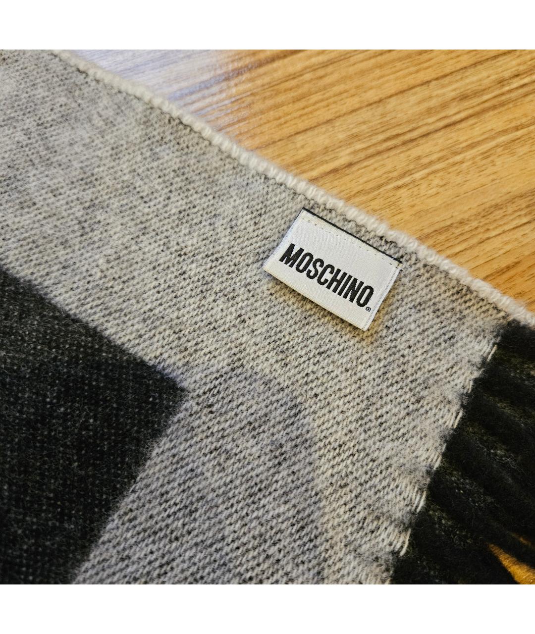 MOSCHINO Серый шерстяной шарф, фото 6