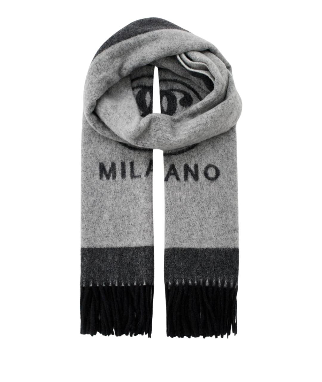 MOSCHINO Серый шерстяной шарф, фото 1