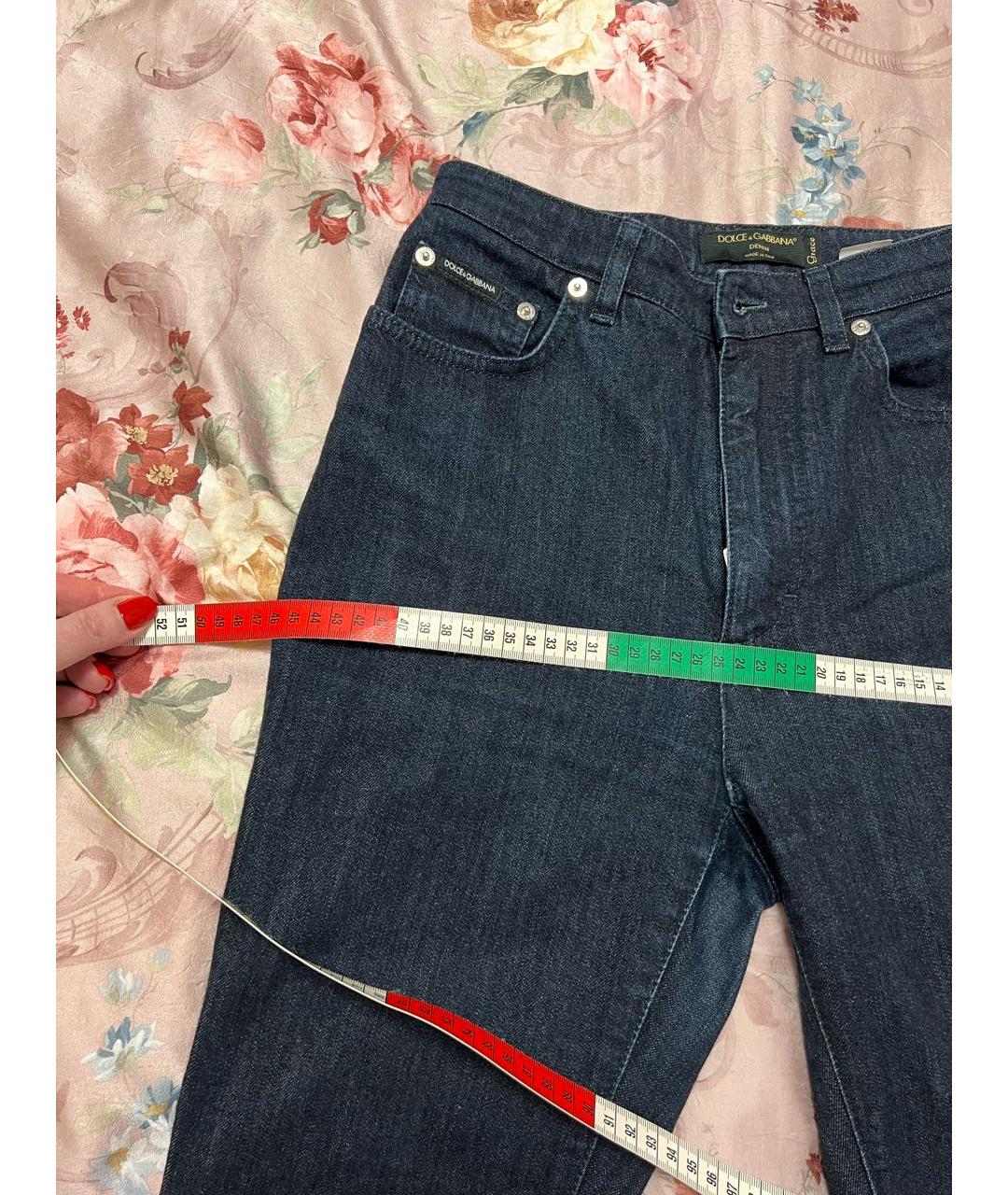 DOLCE&GABBANA Темно-синие хлопко-эластановые джинсы слим, фото 7