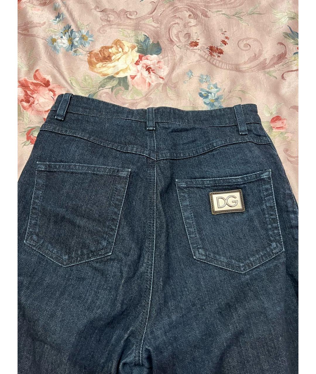 DOLCE&GABBANA Темно-синие хлопко-эластановые джинсы слим, фото 2