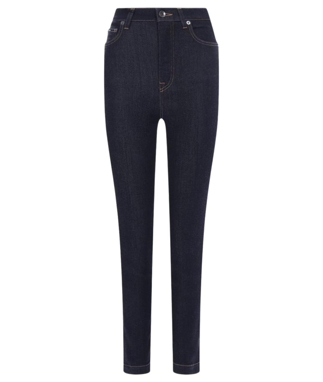 DOLCE&GABBANA Темно-синие хлопко-эластановые джинсы слим, фото 1