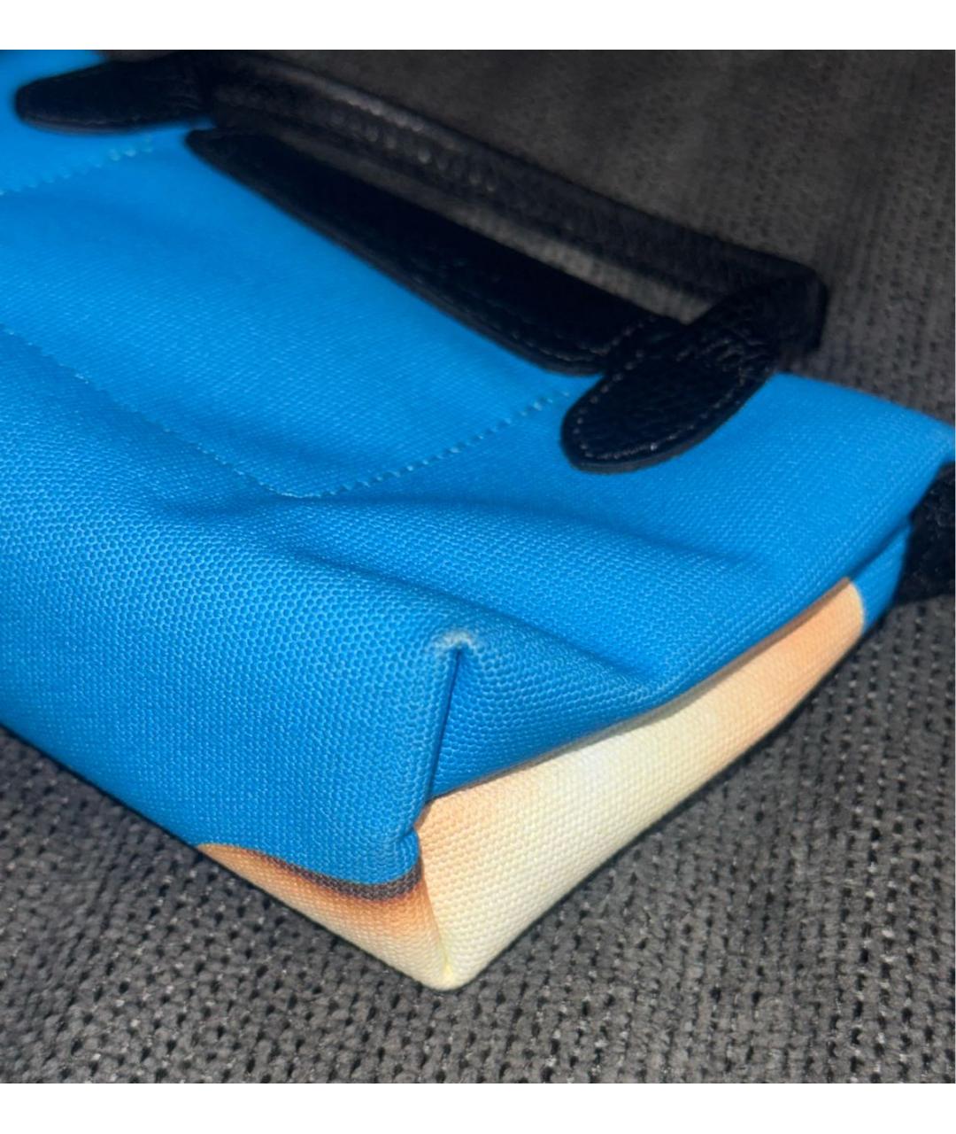 LONGCHAMP Голубая тканевая сумка с короткими ручками, фото 4