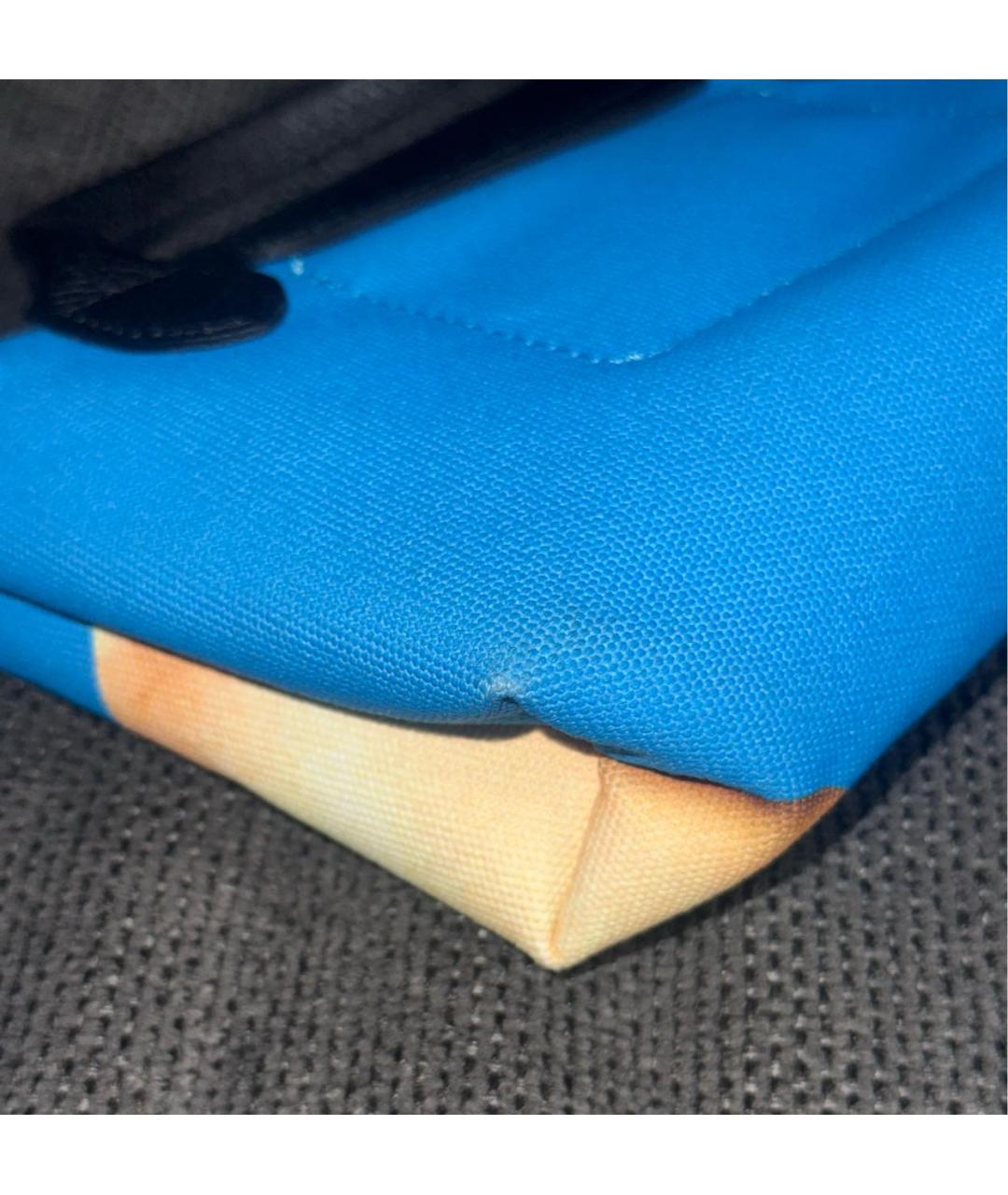 LONGCHAMP Голубая тканевая сумка с короткими ручками, фото 3