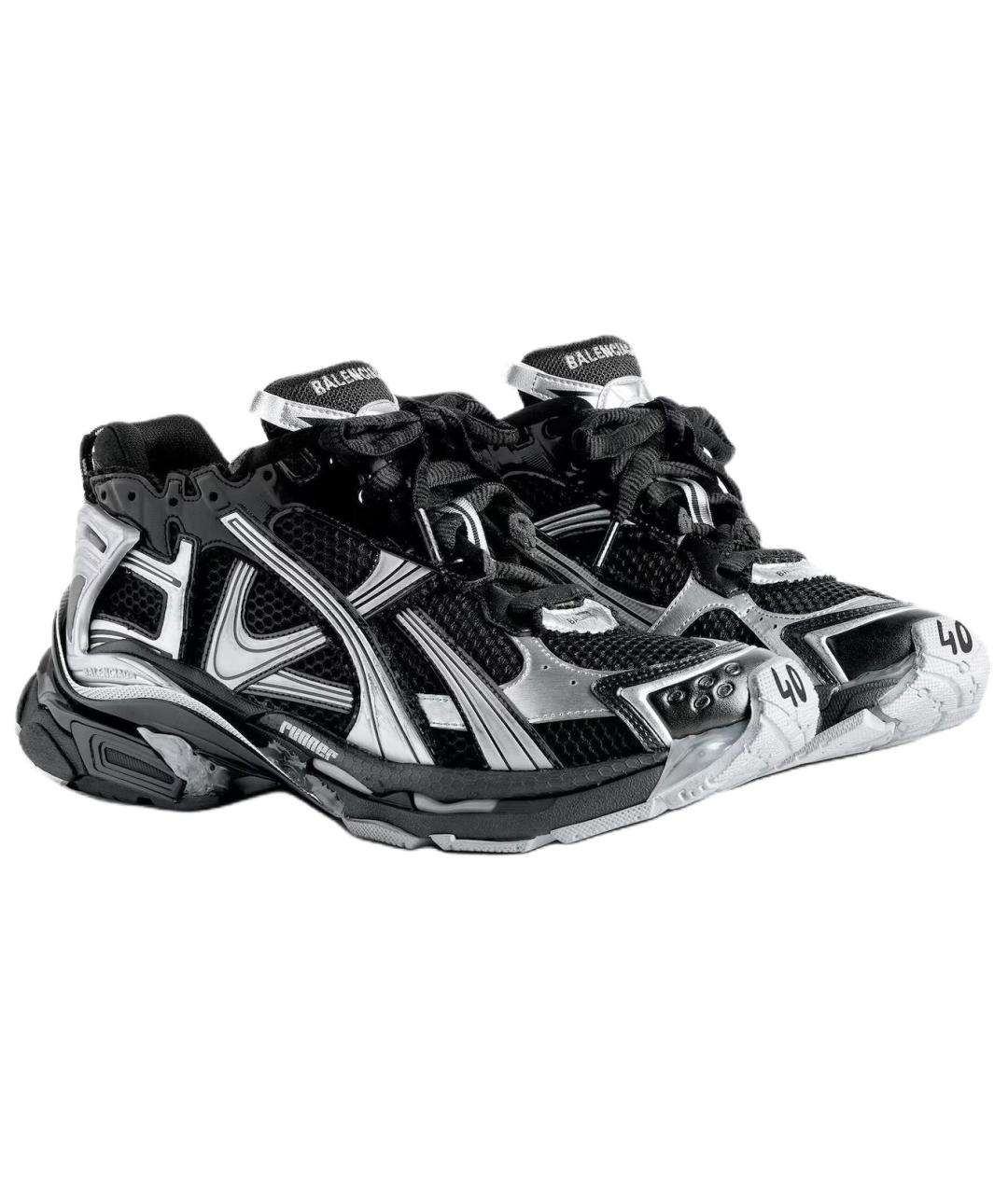 BALENCIAGA Черные низкие кроссовки / кеды, фото 3