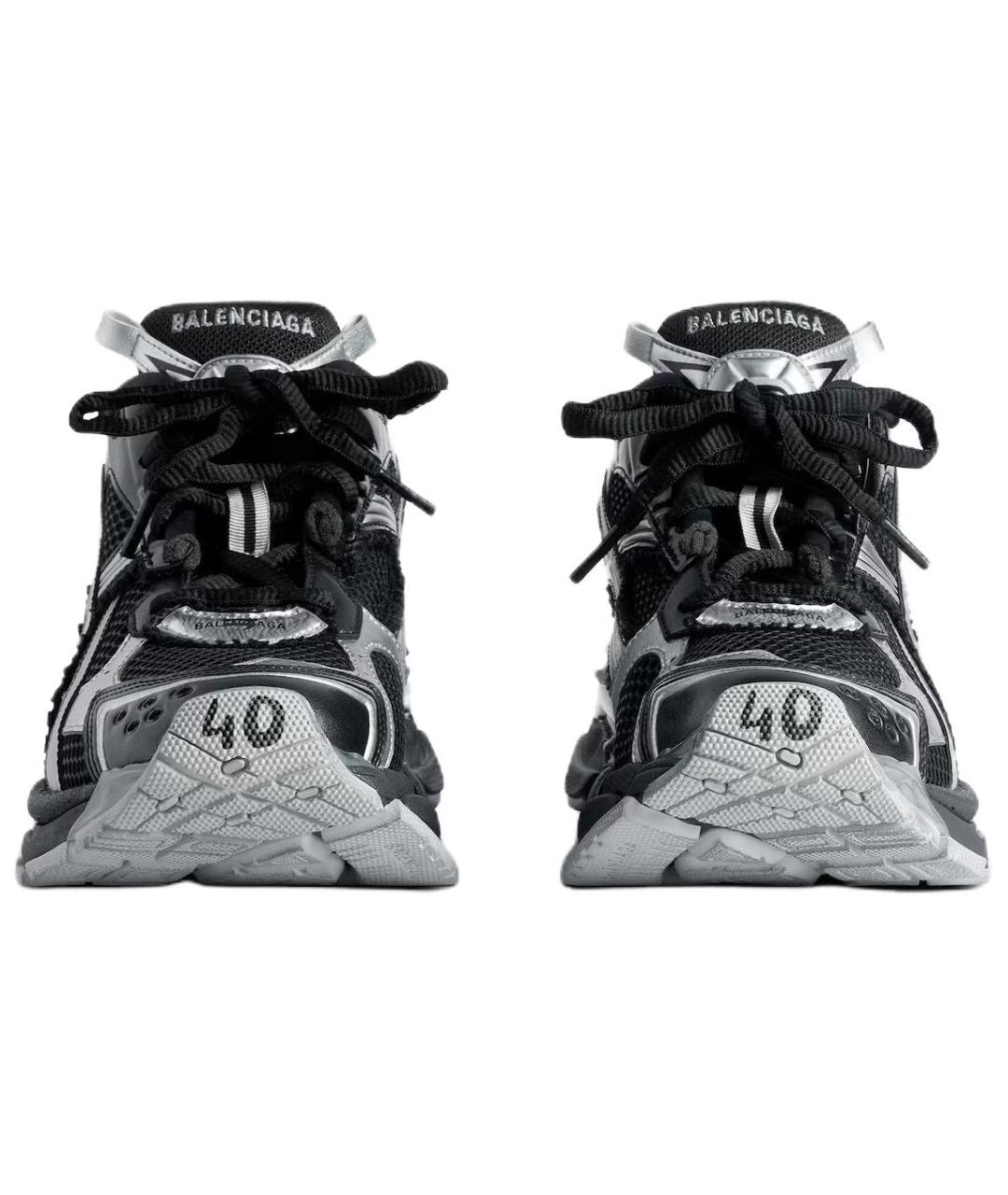 BALENCIAGA Черные низкие кроссовки / кеды, фото 4