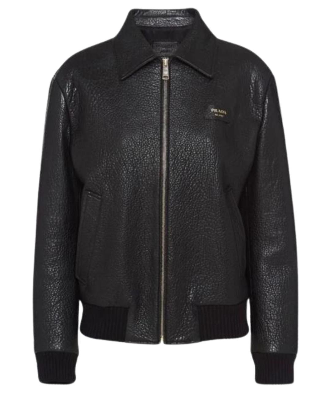 PRADA Черная кожаная куртка, фото 1