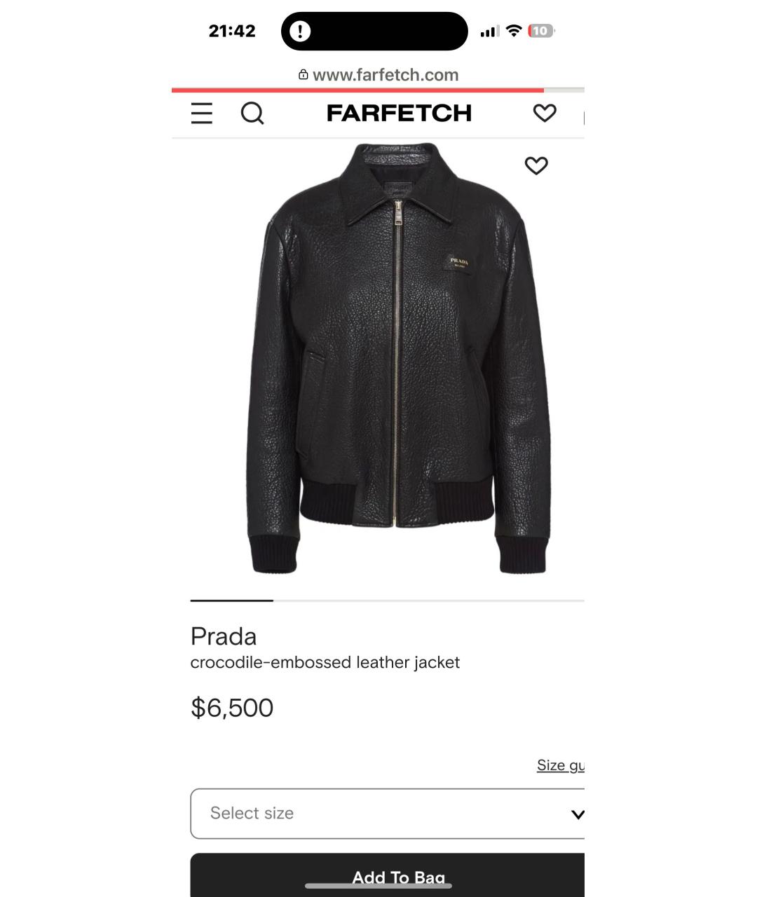 PRADA Черная кожаная куртка, фото 9