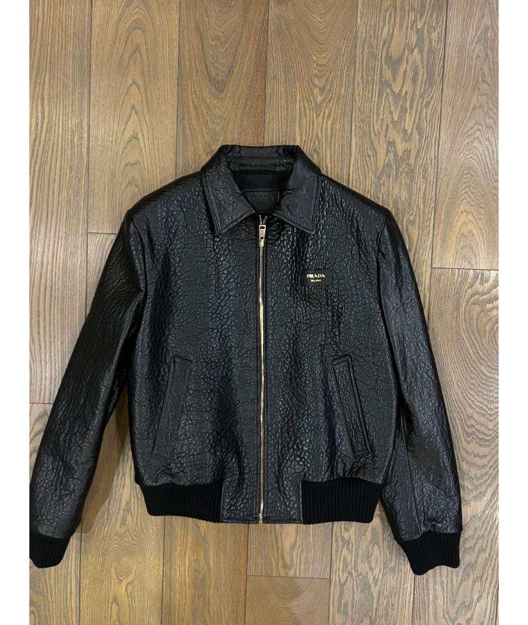 PRADA Черная кожаная куртка, фото 4