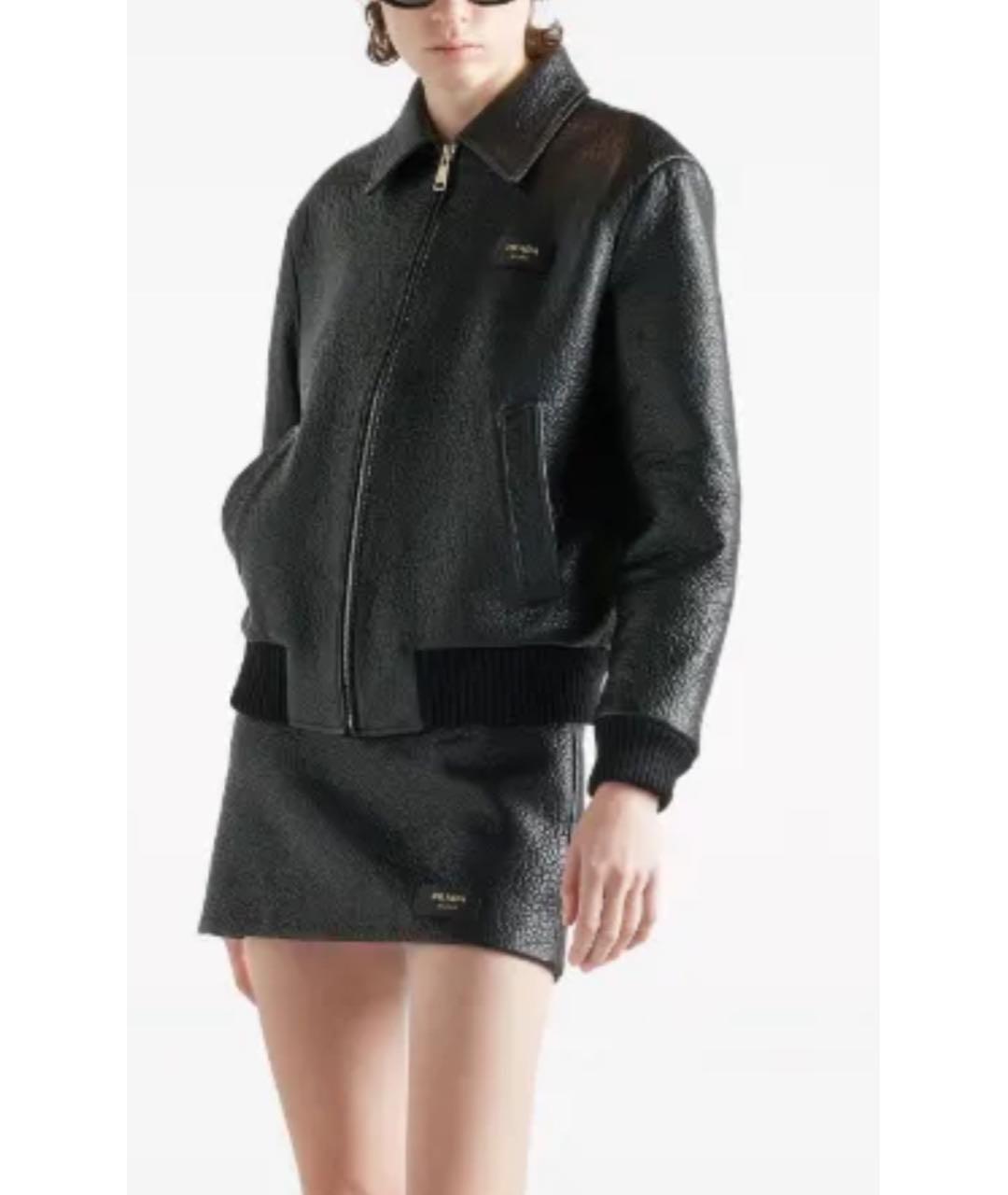 PRADA Черная кожаная куртка, фото 2