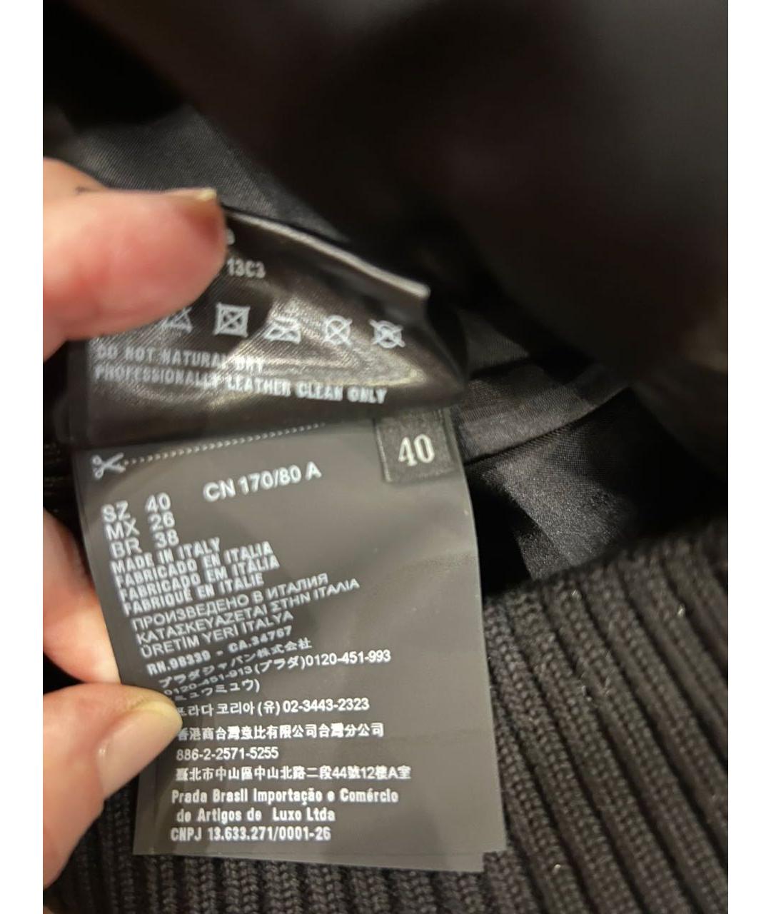 PRADA Черная кожаная куртка, фото 7