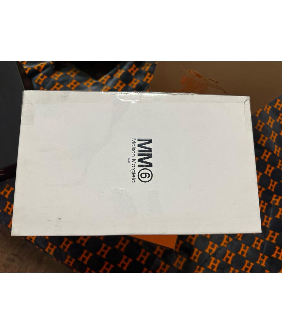 MM6 MAISON MARGIELA Темно-синие бархатные брогги и оксфорды, фото 4