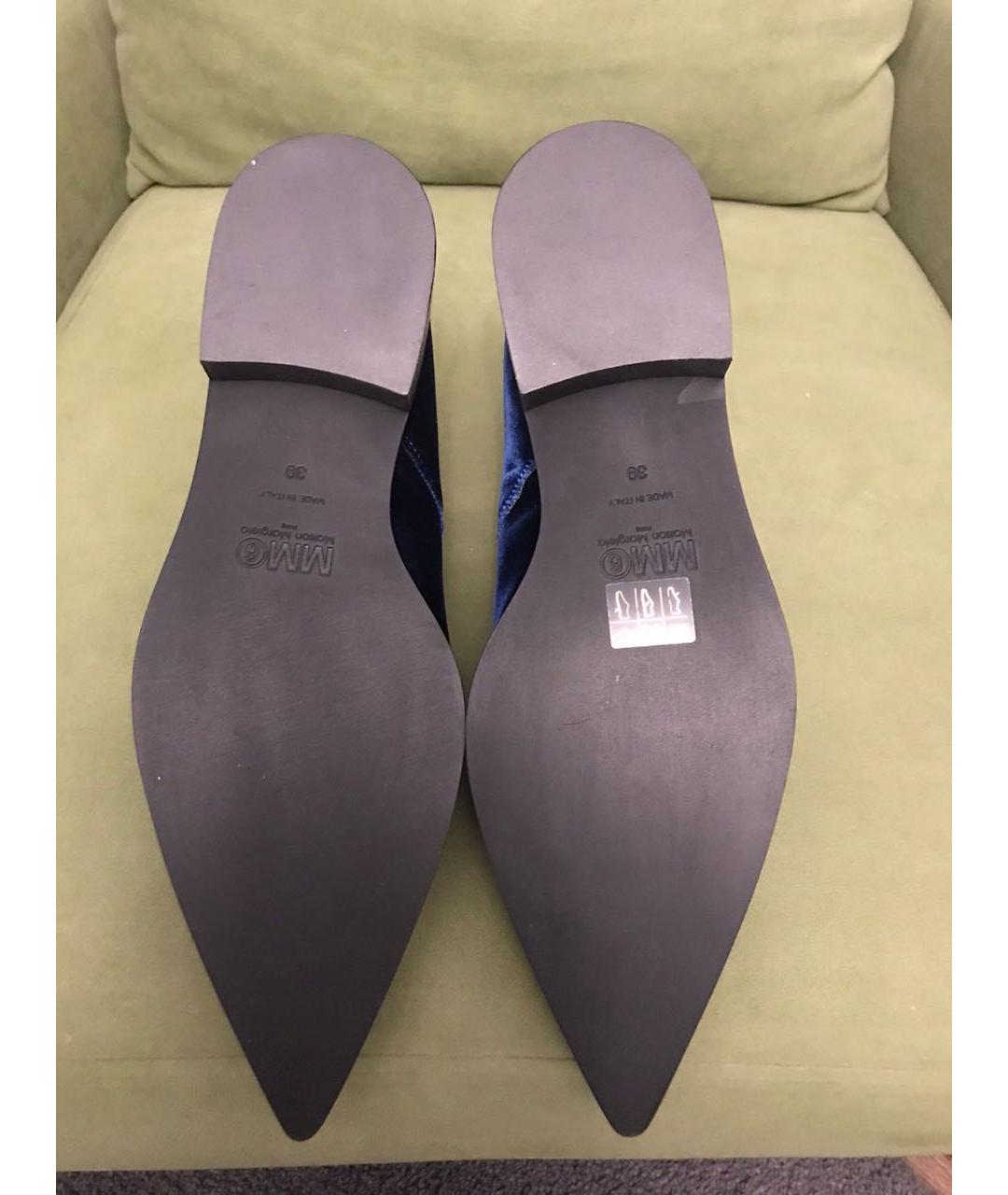 MM6 MAISON MARGIELA Темно-синие бархатные брогги и оксфорды, фото 3