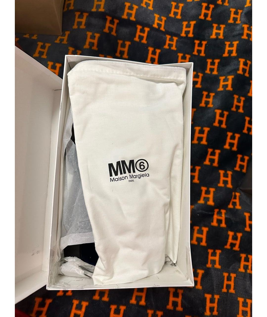 MM6 MAISON MARGIELA Темно-синие бархатные брогги и оксфорды, фото 5