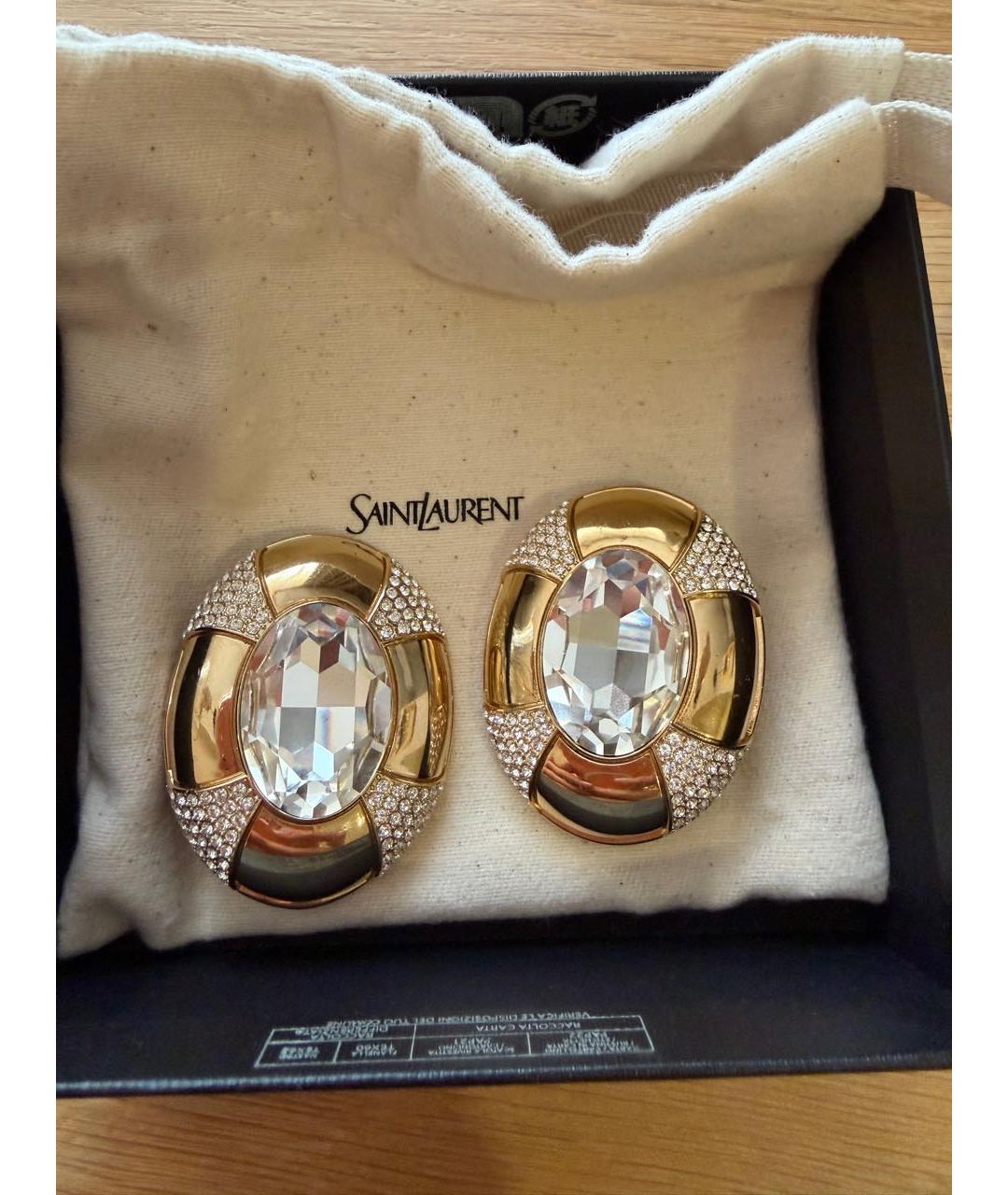 SAINT LAURENT Золотые металлические клипсы, фото 6