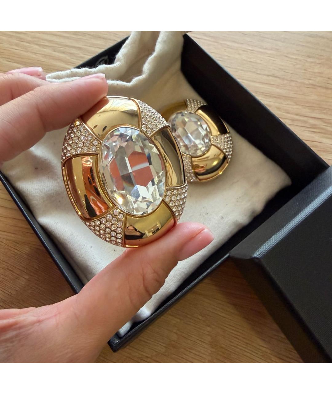 SAINT LAURENT Золотые металлические клипсы, фото 2