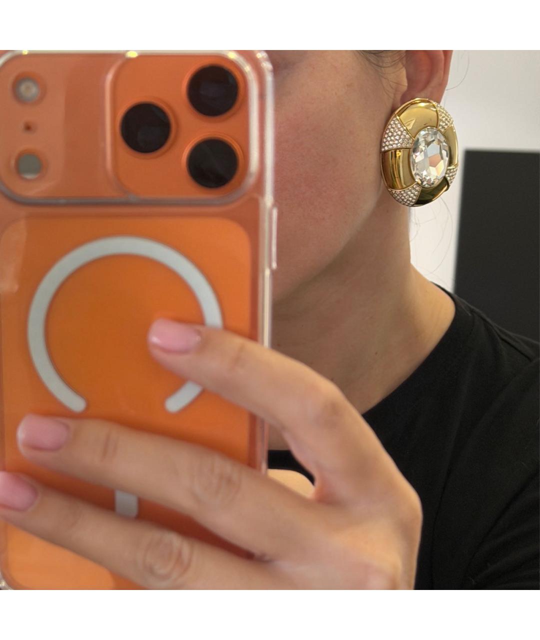 SAINT LAURENT Золотые металлические клипсы, фото 5