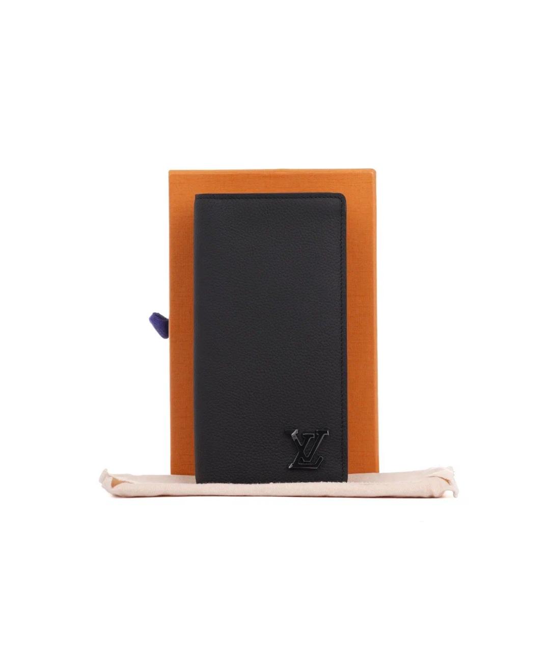 LOUIS VUITTON Черный кожаный кошелек, фото 2