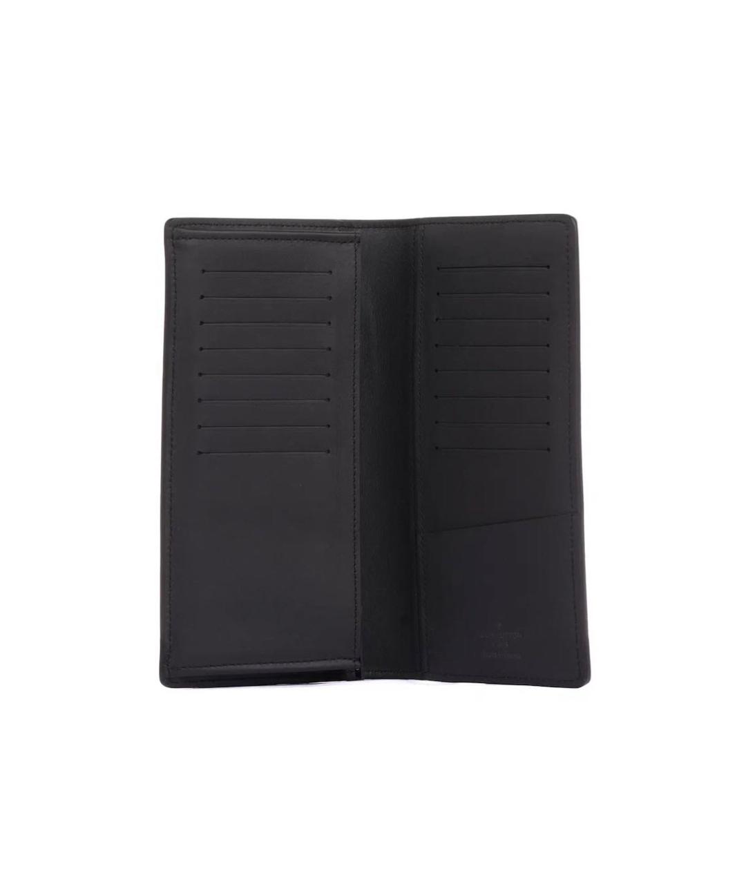 LOUIS VUITTON Черный кожаный кошелек, фото 4