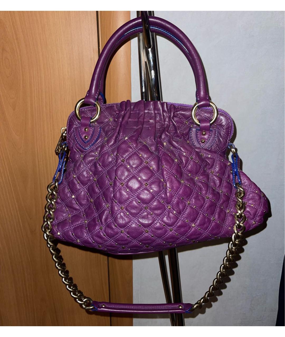 MARC JACOBS Фиолетовая сумка с короткими ручками из искусственной кожи, фото 2