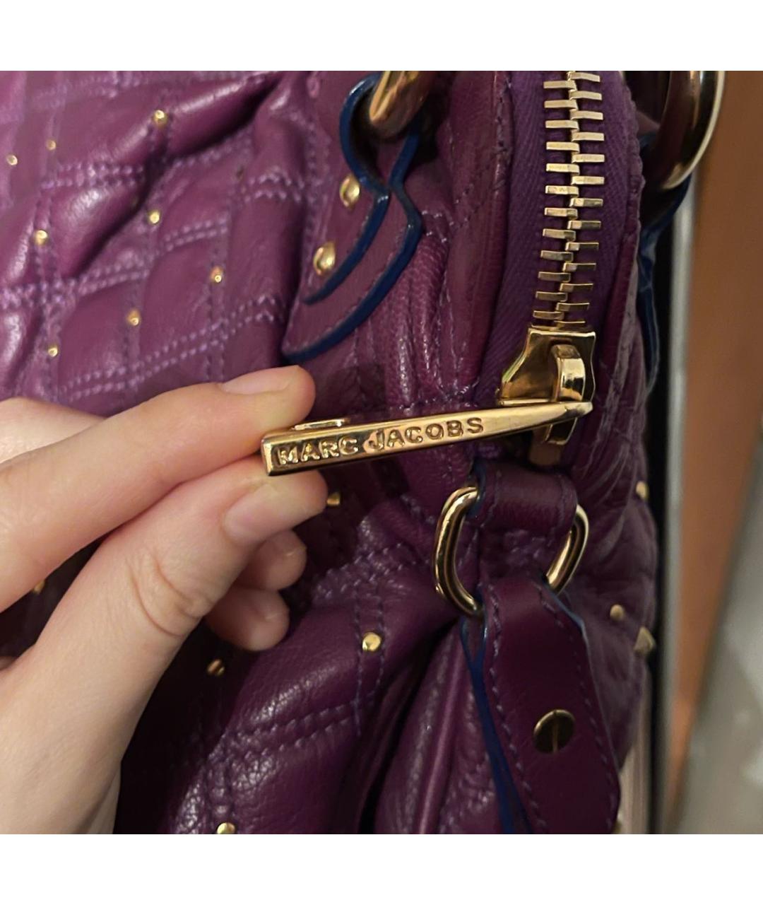 MARC JACOBS Фиолетовая сумка с короткими ручками из искусственной кожи, фото 4