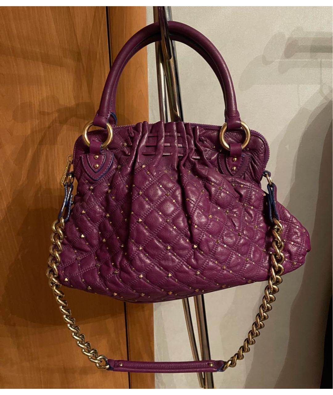 MARC JACOBS Фиолетовая сумка с короткими ручками из искусственной кожи, фото 5