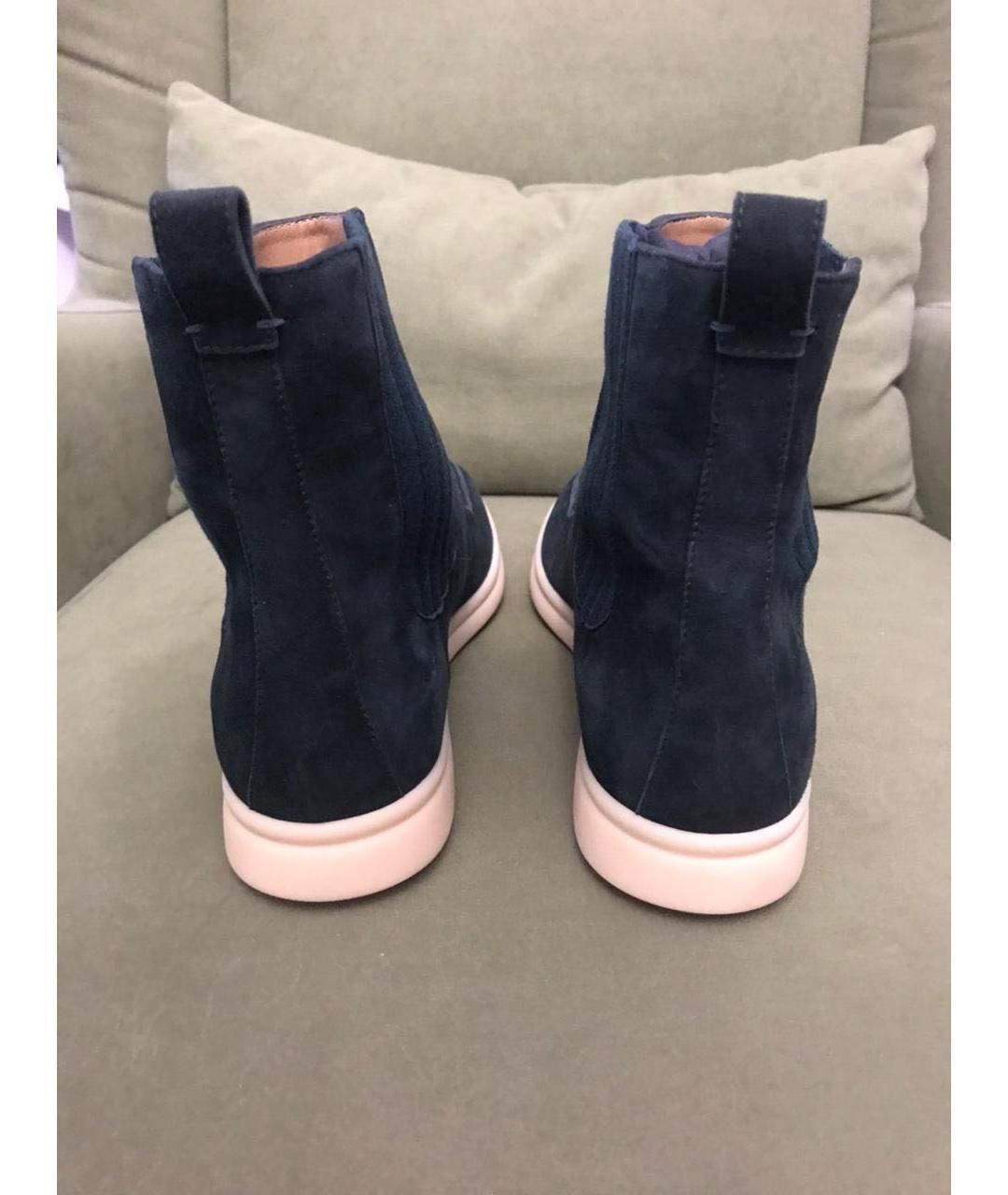 LORO PIANA Зеленые замшевые полусапоги, фото 4