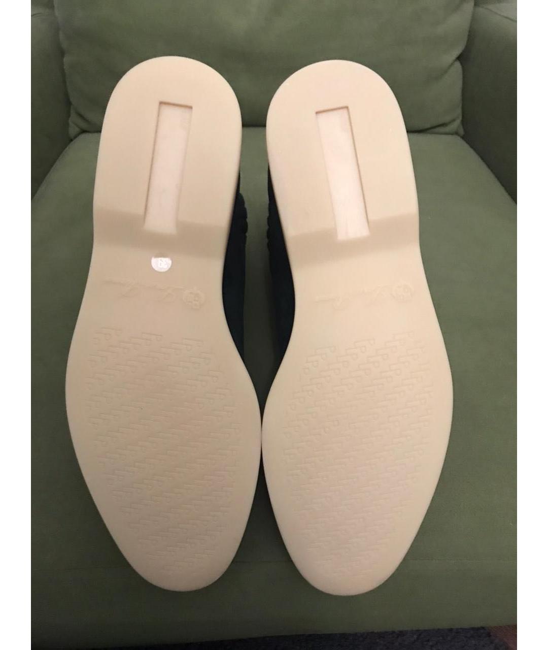 LORO PIANA Зеленые замшевые полусапоги, фото 5