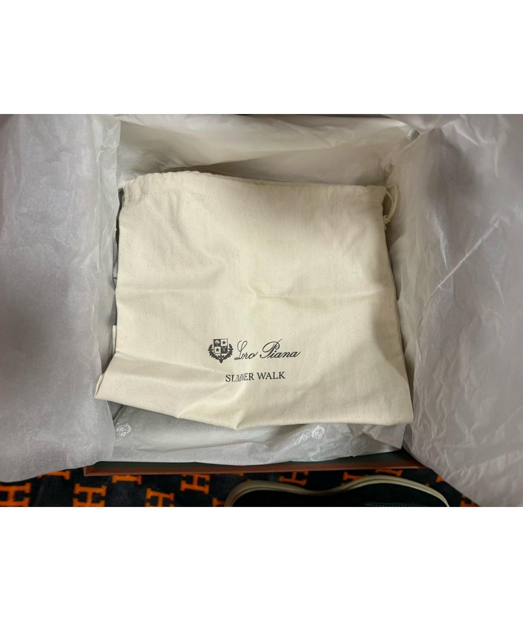 LORO PIANA Зеленые замшевые полусапоги, фото 8