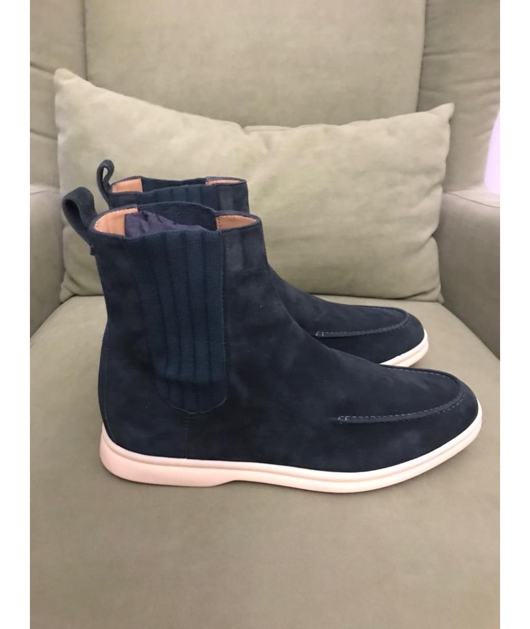 LORO PIANA Зеленые замшевые полусапоги, фото 9