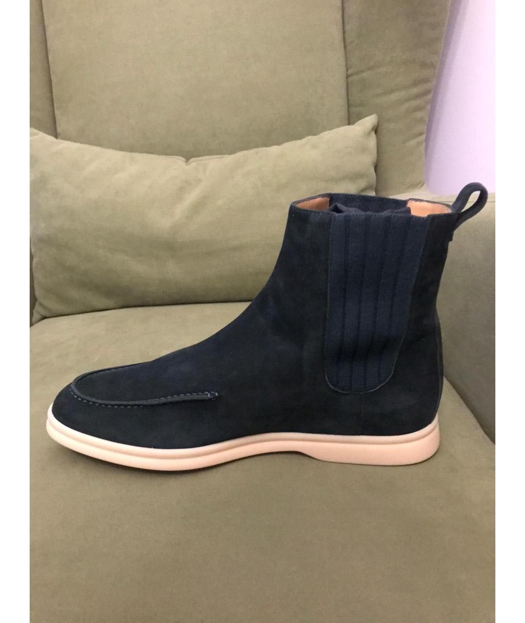 LORO PIANA Зеленые замшевые полусапоги, фото 6