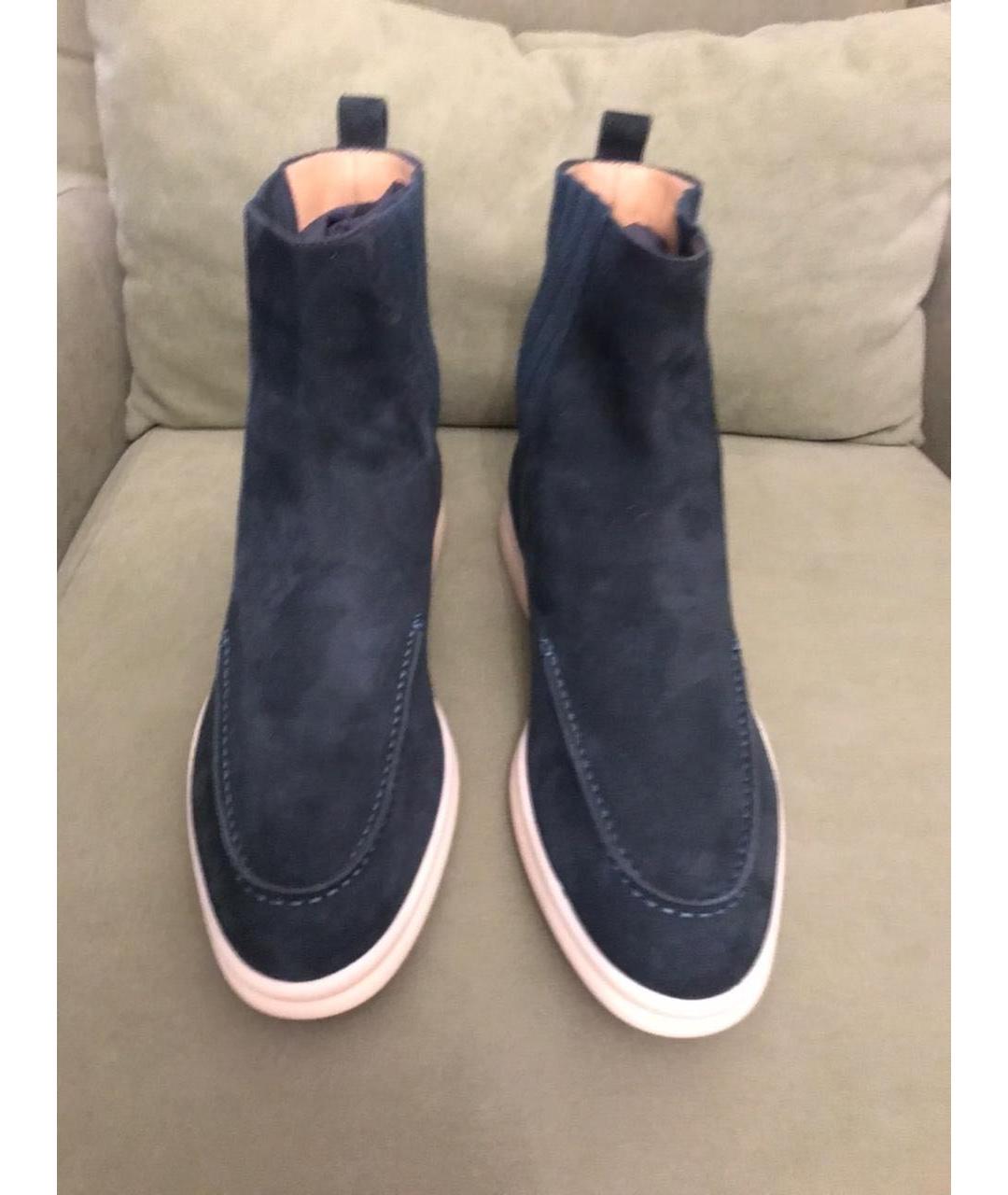 LORO PIANA Зеленые замшевые полусапоги, фото 3